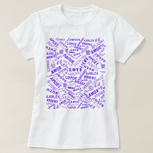 Camiseta de International Love Text (Diseño del anverso)