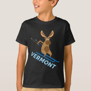 Camiseta de invierno de Vermont Vt esquiando alces