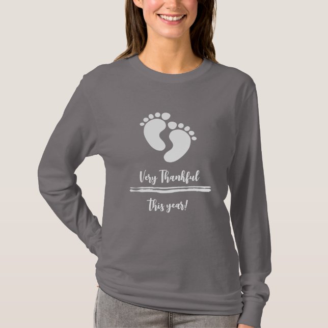 Camiseta De Invitación De Embarazo Muy Agradecida (Anverso)