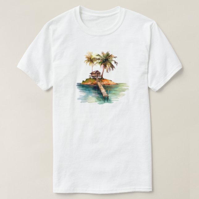 Camiseta de Isla Tropical (Diseño del anverso)
