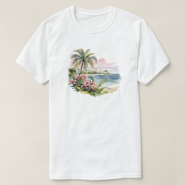 Camiseta de Isla Tropical (Diseño del anverso)