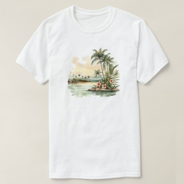 Camiseta de Isla Tropical (Diseño del anverso)