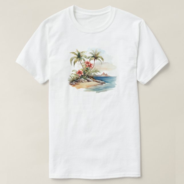 Camiseta de Isla Tropical (Diseño del anverso)