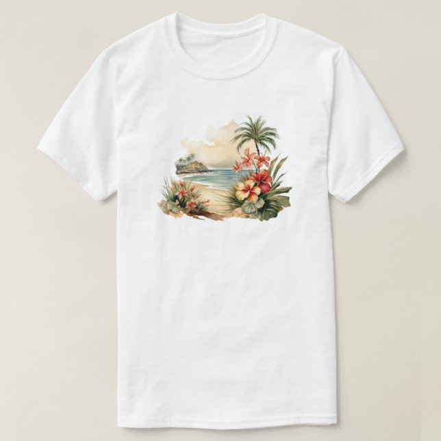 Camiseta de Isla Tropical (Diseño del anverso)