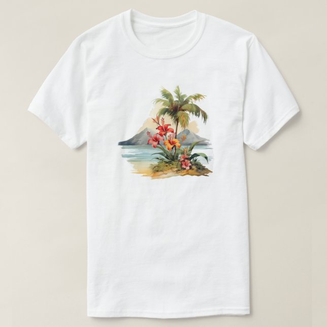 Camiseta de Isla Tropical (Diseño del anverso)
