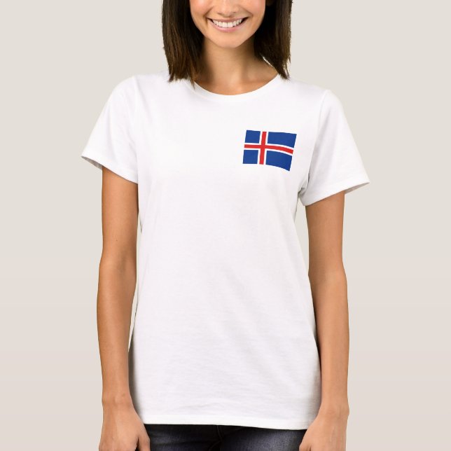 Camiseta de Islandia Bandera + Mapa (Anverso)