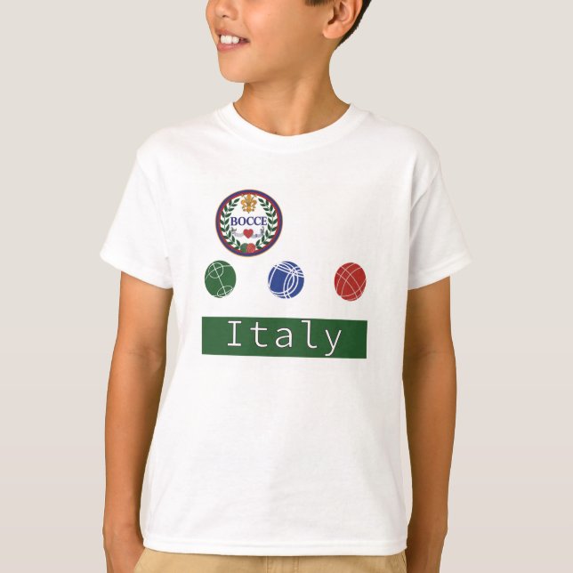 Camiseta de Italia de las bolas de Bocce del niño (Anverso)