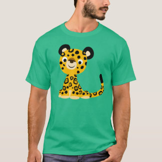 Camiseta de jaguar de dibujos animados linda y ami