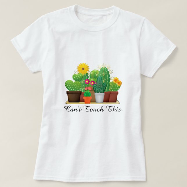 Camiseta de jardín / cactus con flores amarillas (Diseño del anverso)