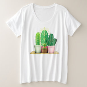 Camiseta de jardín / plantas de cactus acuarela