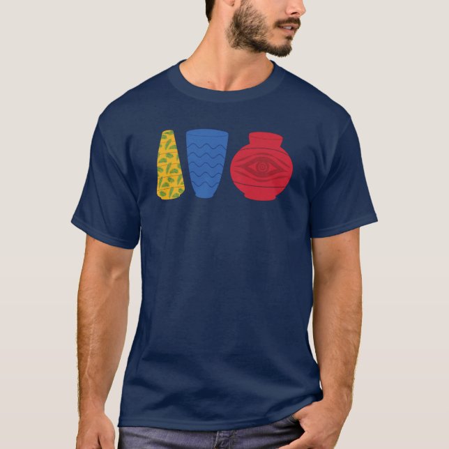 Camiseta de Jarrones Egipcios Modernos (Anverso)
