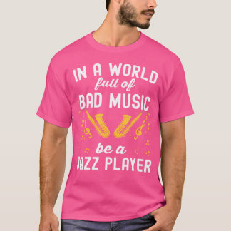 Camiseta De Jazz Para Hombres Música Saxofonista V