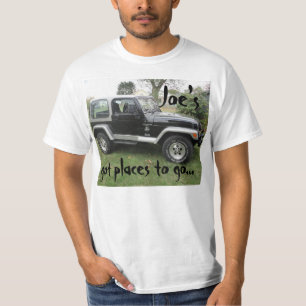 Camiseta de Jeep gris y negro "Tengo lugares a don