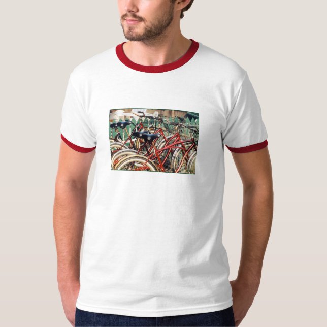 Camiseta de jengibre adulto 'Red Bicycles' (Anverso)