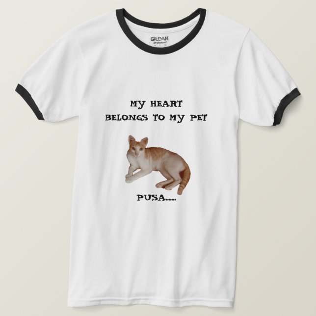 Camiseta de jengibre básica masculina con cuello d (Anverso del diseño)