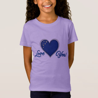 Camiseta de Jersey de Chicas del Corazón Azul