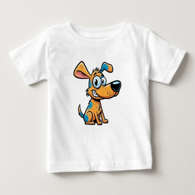 Camiseta de Jersey Fina de Cachorro Juguetón Bebé (Anverso)