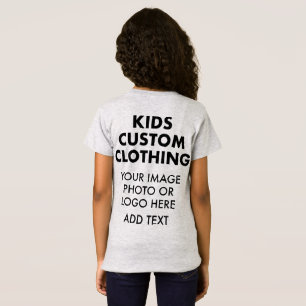 Camiseta de jersey fina gris de niña personalizada