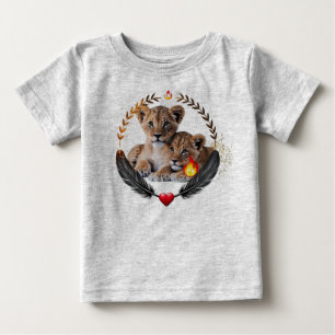 Camiseta de jersey fina para bebé de dos cachorros