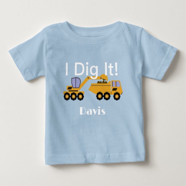 Camiseta de jersey fina para bebé de I Dig It Desi (Anverso)