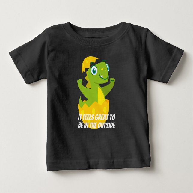 Camiseta de Jersey Fina para Bebé DinoChick (Anverso)