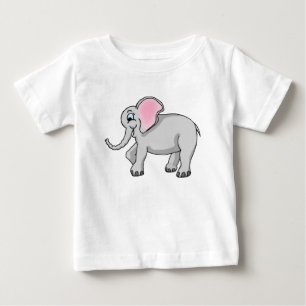 Camiseta de jersey fina para bebé elefante feliz