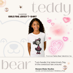 Camiseta de jersey fina para niñas con osito de Sa