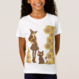 “Camiseta de Jersey Fino de Bruja y Gato de Hallow