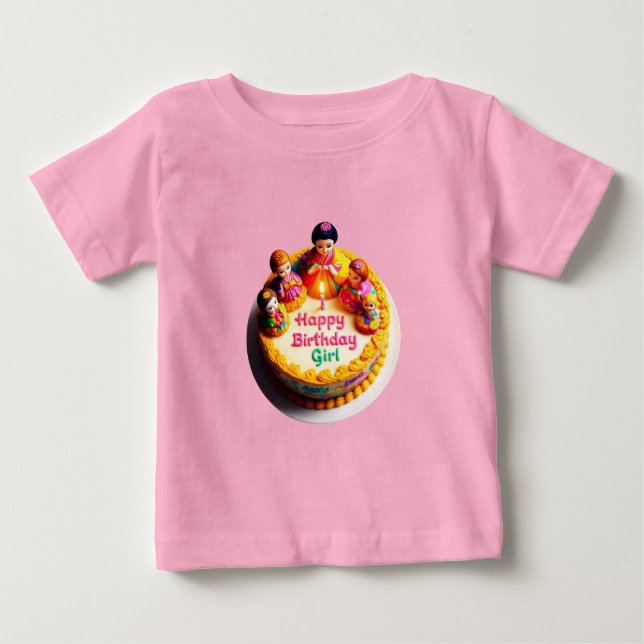Camiseta de Jersey Fino para Bebé "Cumpleaños Feli (Anverso)
