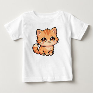 Camiseta de Jersey para Bebé Gatito Naranja Adorab