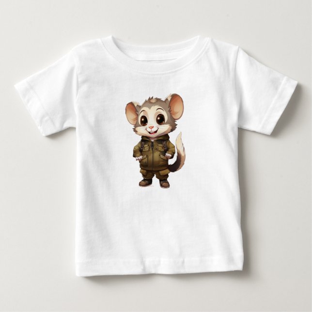 Camiseta de jersey suave para niños/as con zarigüe (Anverso)