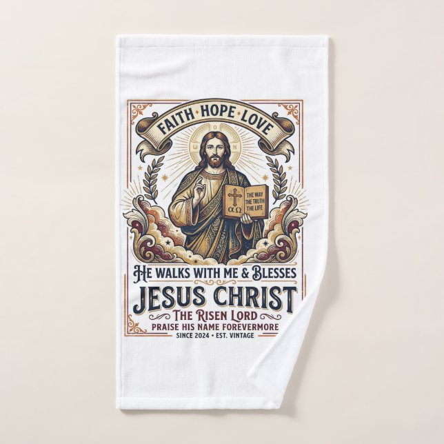 Camiseta de Jesús Surfing Fe Inspiradora (Toalla de mano)