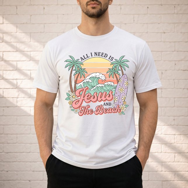 Camiseta de Jesús y la Playa (All I Need Is Jesus and the Beach T-Shirt. )
