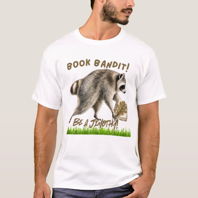 Camiseta de Jimothy Mapache - Ladrón de Libros (Anverso)