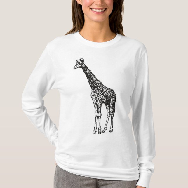 Camiseta de jirafa, impresión animal, animales sal (Anverso)
