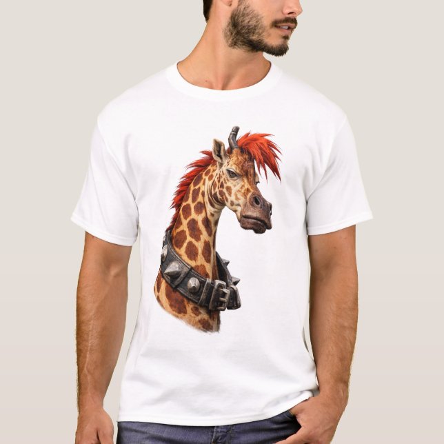 Camiseta de jirafa punk – Estilo callejero único (Anverso)