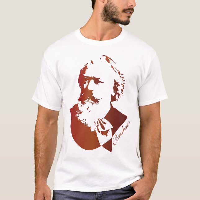 Camiseta de Johannes Brahms del compositor de la (Anverso)