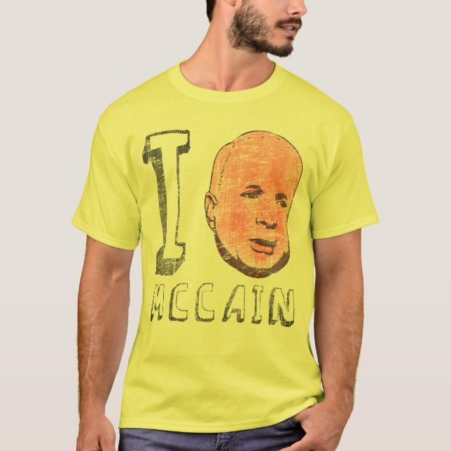 Camiseta de John McCain del corazón I (Anverso)