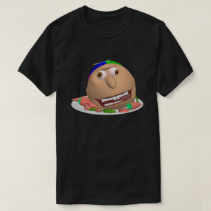 Camiseta de Johnny con Cabeza en un Plato de Hallo