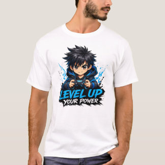 Camiseta de juego de anime: Sube de nivel tu poder