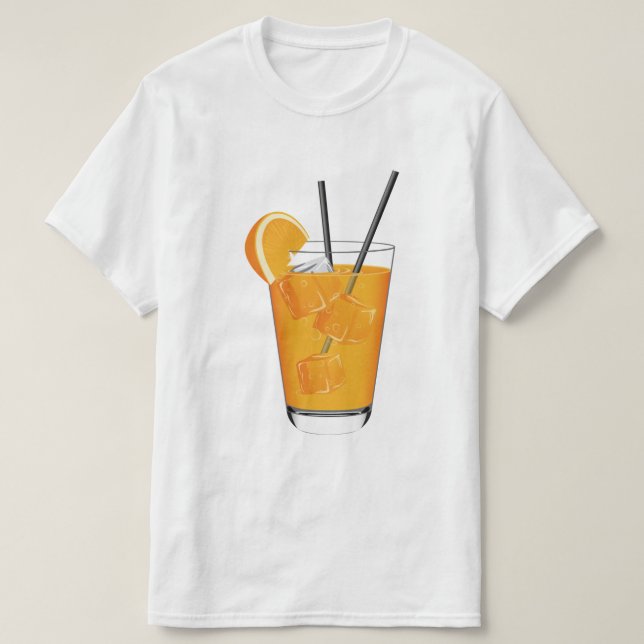 Camiseta de jugo de Naranja de bebida suave (Diseño del anverso)
