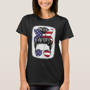 Camiseta De Julio Bandera Patriótica Estadounidense Mujeres