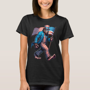 Camiseta De Julio Bigfoot Sasquatch Bandera Patriótica Esta