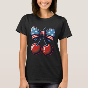 Camiseta De Julio Cerezas De Celebración Con Bows Mujeres N