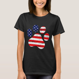 Camiseta De Julio Cute Dog Paw Independencia De La Bandera
