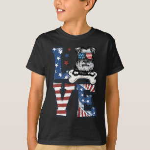 Camiseta De Julio Decoración Patriótica Amor Schnauzer Perr