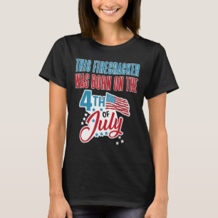 Camiseta De Julio Nació El Rastreador Del Cumpleaños Del 4