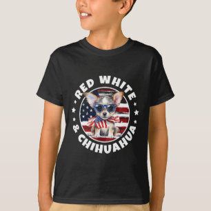 Camiseta De Julio Perro Gracioso Rojo Patriótico