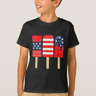 Camiseta De Julio Popsicle Red White Blue American Flag Pat