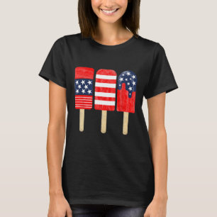 Camiseta De Julio Popsicle Red White Blue American Flag Pat